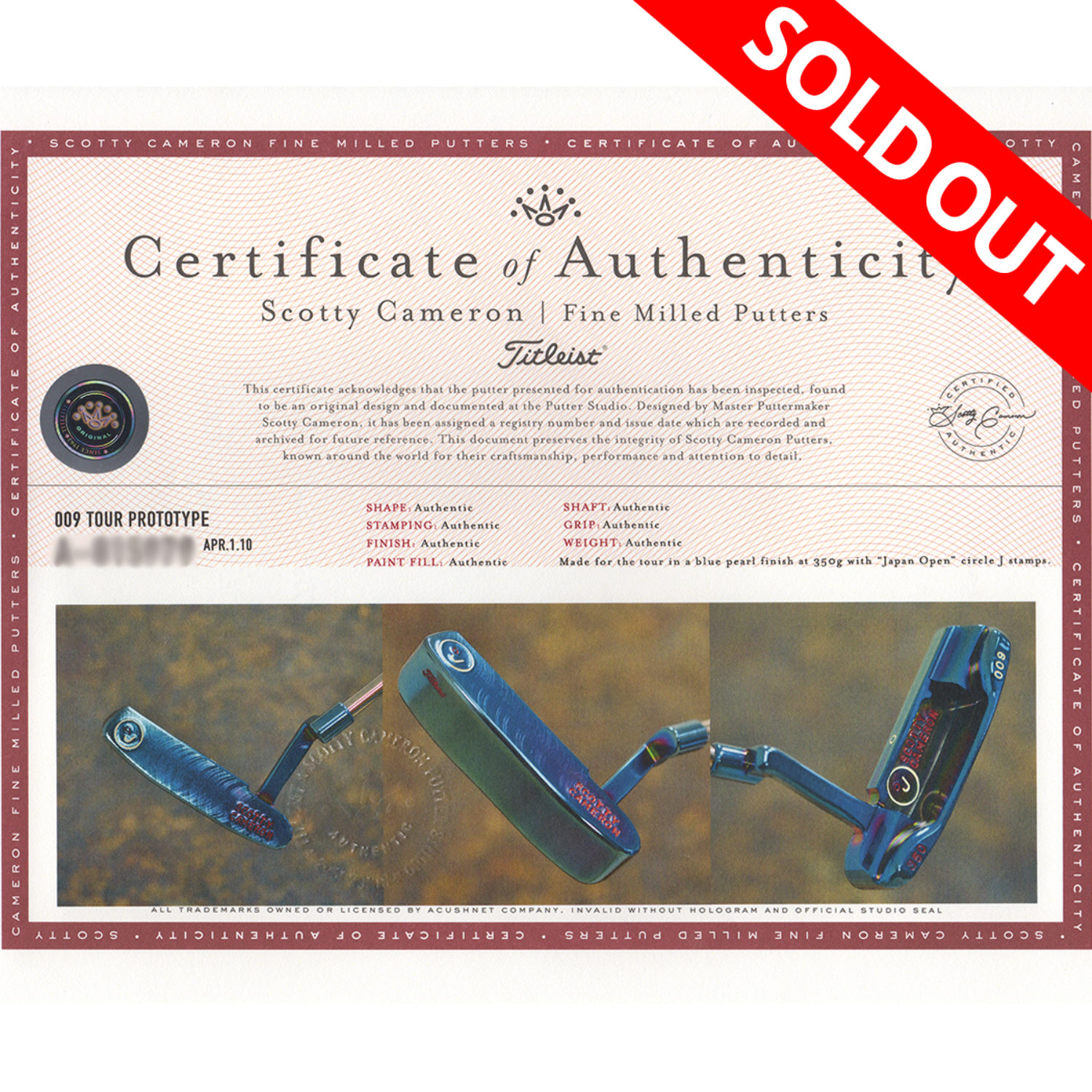 Scotty Cameron NEWPORT GSSの画像