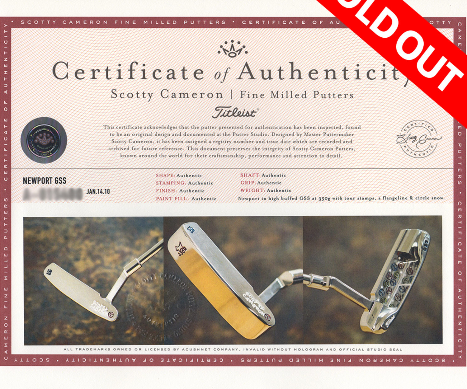 Scotty Cameron NEWPORT GSSの画像