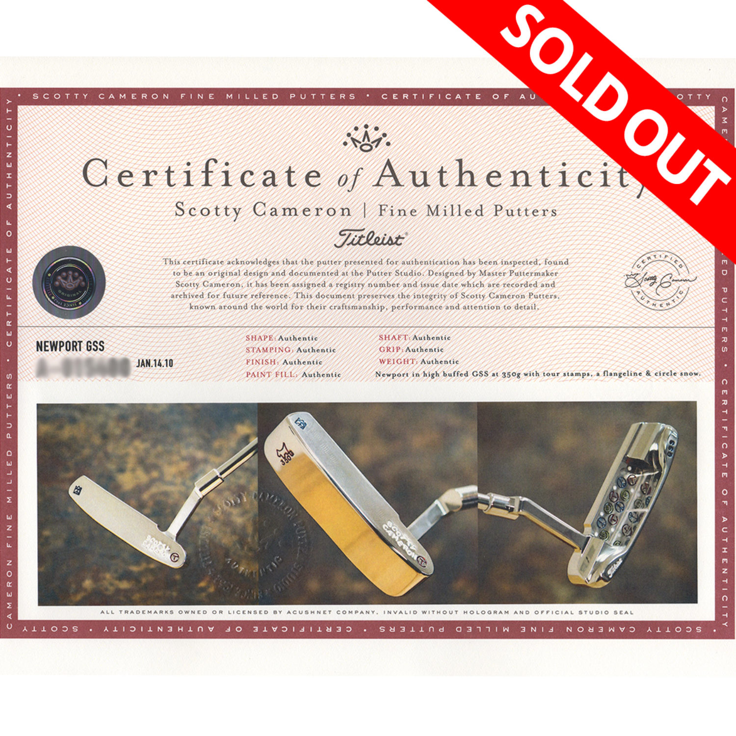 Scotty Cameron NEWPORT GSSの画像